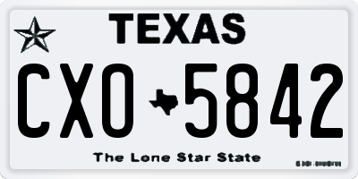 TX license plate CXO5842