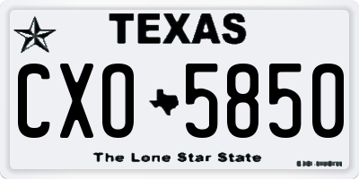 TX license plate CXO5850