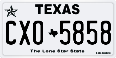 TX license plate CXO5858