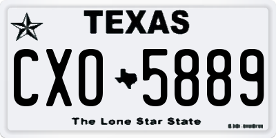 TX license plate CXO5889