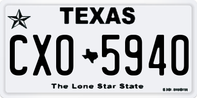 TX license plate CXO5940