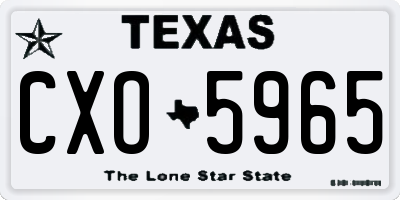 TX license plate CXO5965