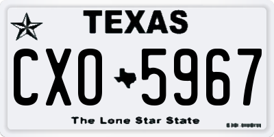 TX license plate CXO5967