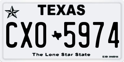 TX license plate CXO5974