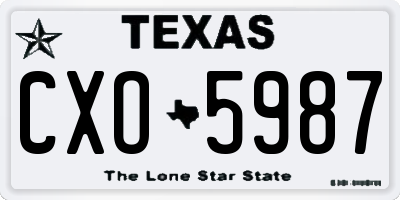 TX license plate CXO5987