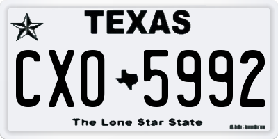 TX license plate CXO5992