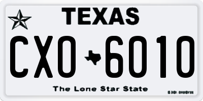 TX license plate CXO6010