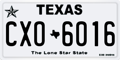 TX license plate CXO6016