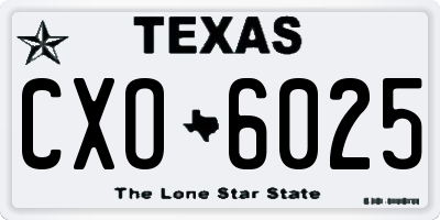 TX license plate CXO6025