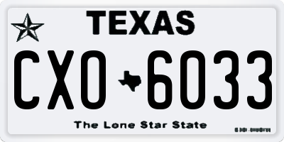 TX license plate CXO6033