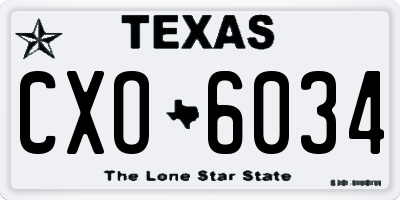 TX license plate CXO6034
