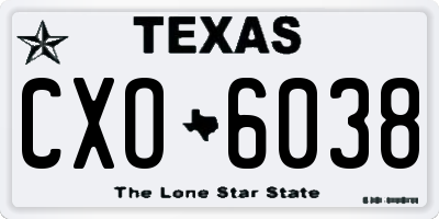 TX license plate CXO6038