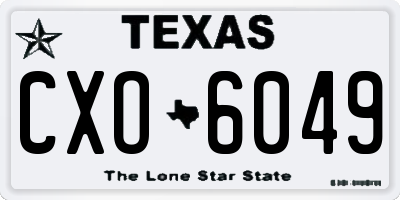 TX license plate CXO6049