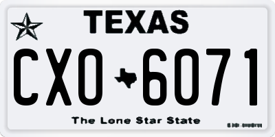 TX license plate CXO6071