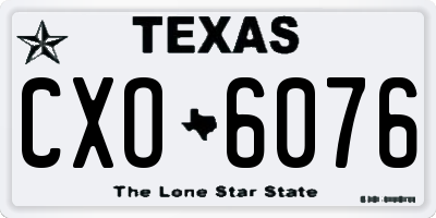 TX license plate CXO6076