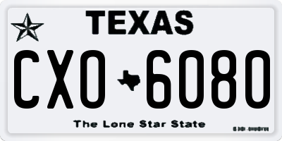 TX license plate CXO6080