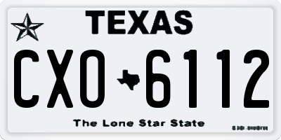 TX license plate CXO6112
