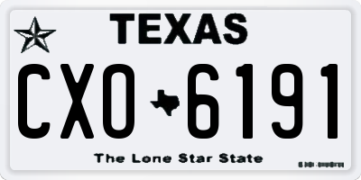 TX license plate CXO6191