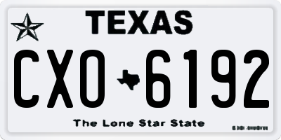 TX license plate CXO6192