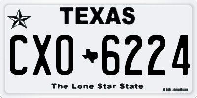 TX license plate CXO6224