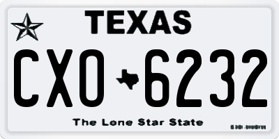 TX license plate CXO6232