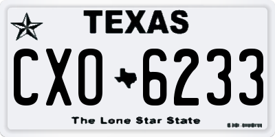 TX license plate CXO6233