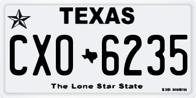 TX license plate CXO6235