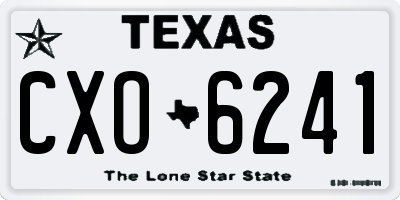 TX license plate CXO6241