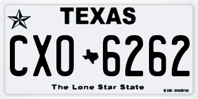 TX license plate CXO6262