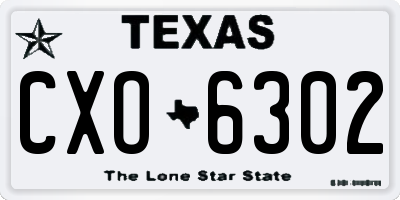 TX license plate CXO6302