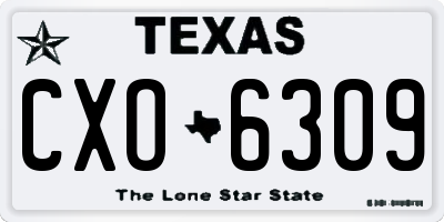 TX license plate CXO6309