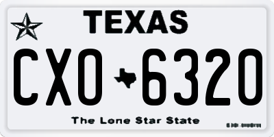 TX license plate CXO6320