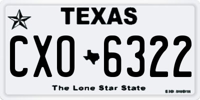 TX license plate CXO6322