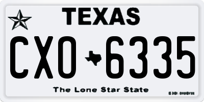 TX license plate CXO6335