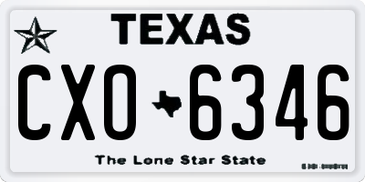 TX license plate CXO6346