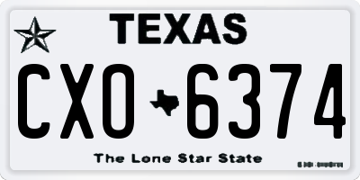 TX license plate CXO6374