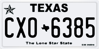TX license plate CXO6385