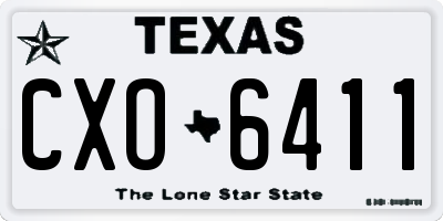 TX license plate CXO6411