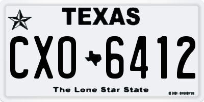 TX license plate CXO6412