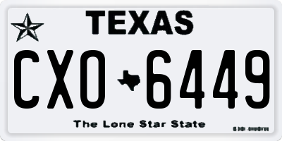 TX license plate CXO6449