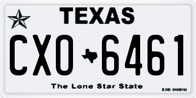 TX license plate CXO6461