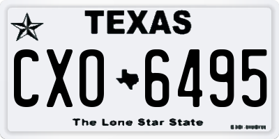 TX license plate CXO6495