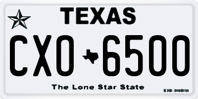 TX license plate CXO6500