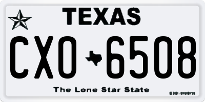 TX license plate CXO6508