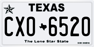 TX license plate CXO6520