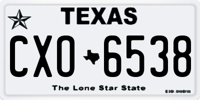 TX license plate CXO6538