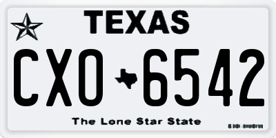 TX license plate CXO6542