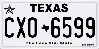 TX license plate CXO6599
