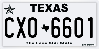 TX license plate CXO6601