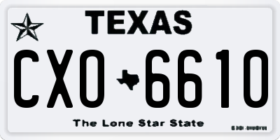 TX license plate CXO6610